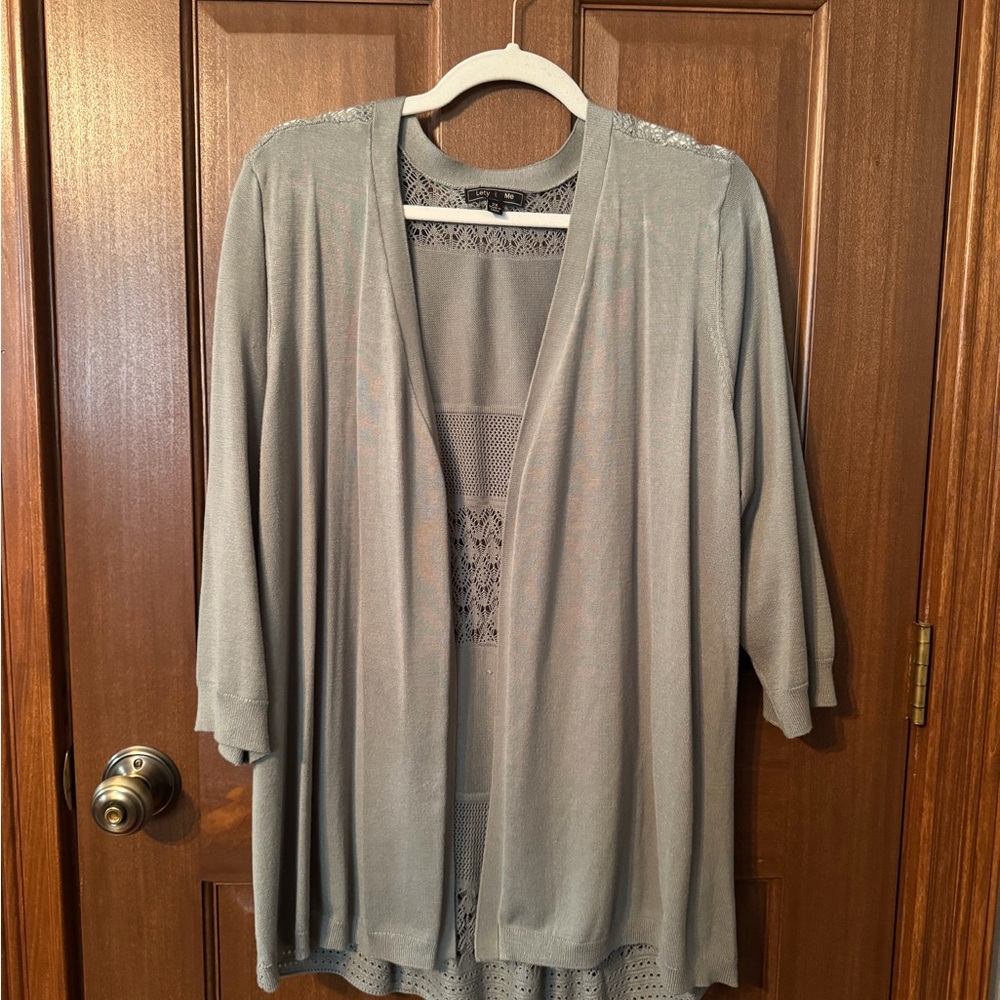 Sage Green Open Front Cardigan